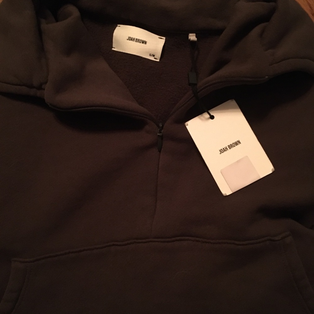 NWT Joah Brown Half Zip Sweatshirt - Picture 2 of 4